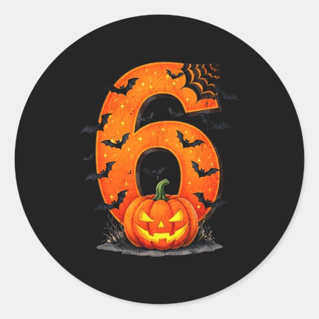 Fun Six Seven 6 7 Meme Design Couples Halloween  Classic Round Sticker (Front)