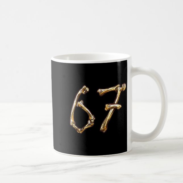 Fun Six Seven 6 7 Meme Design Couples Halloween  Coffee Mug (Right)