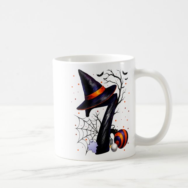 Fun Six Seven 6 7 Meme Design Couples Halloween  Coffee Mug (Right)
