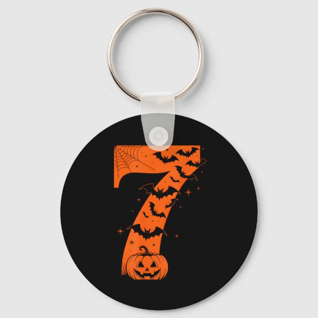Fun Six Seven 6 7 Meme Design Couples Halloween  Key Ring (Front)