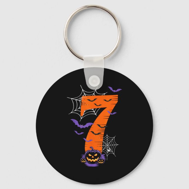 Fun Six Seven 6 7 Meme Design Couples Halloween  Key Ring (Front)