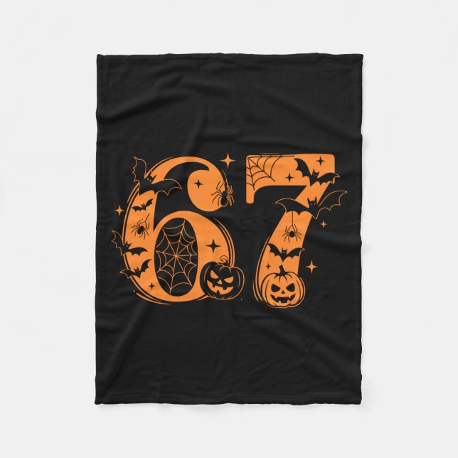 Fun Six Seven 6 7 Meme Design Couples Halloween Lo Fleece Blanket (Front)