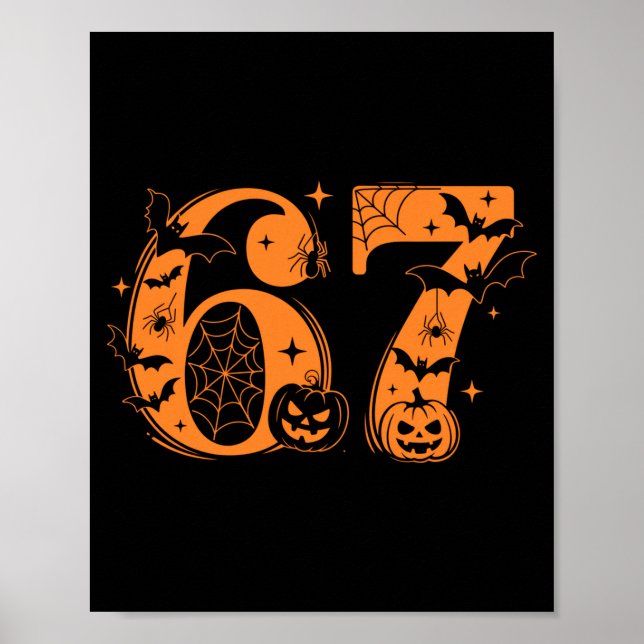 Fun Six Seven 6 7 Meme Design Couples Halloween Lo Poster (Front)