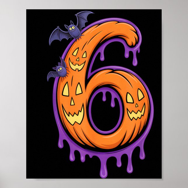 Fun Six Seven 6 7 Meme Design Couples Halloween  Poster (Front)