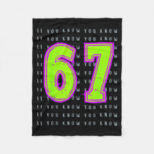 Fun Six Seven 6 7 Meme Design Fleece Blanket