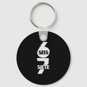 Fun Six Seven In Spanish Seis Siete 67 Brainrot Me Key Ring