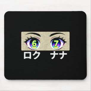 Fun Six Seven Meme 6 And 7 In Japanese Anime Eyes  Mouse Pad