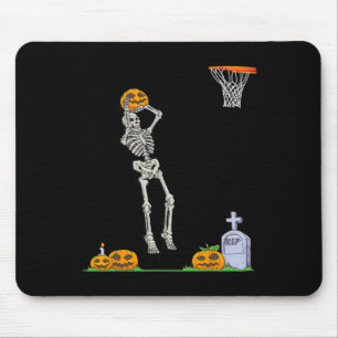 Fun Skeleton Bysketbyll Halloween Pumpkin  Mouse Pad