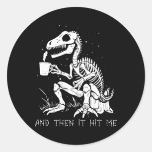 Fun Skeleton Dinosaur Costume Goth Men Women Hallo Classic Round Sticker