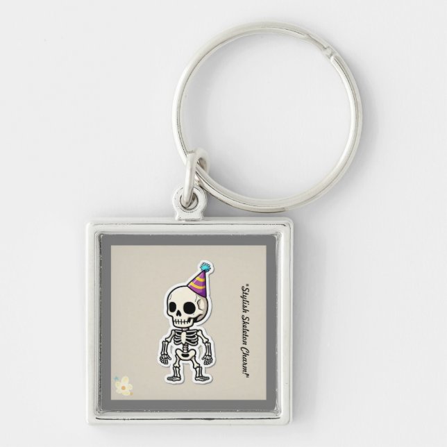 "Fun Skeleton Graphic" Key Ring (Front)