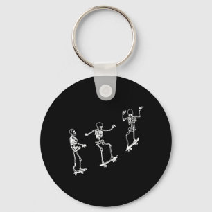 Fun Skeleton Skateboard Halloween Skateboarding Sk Key Ring