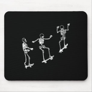 Fun Skeleton Skateboard Halloween Skateboarding Sk Mouse Pad