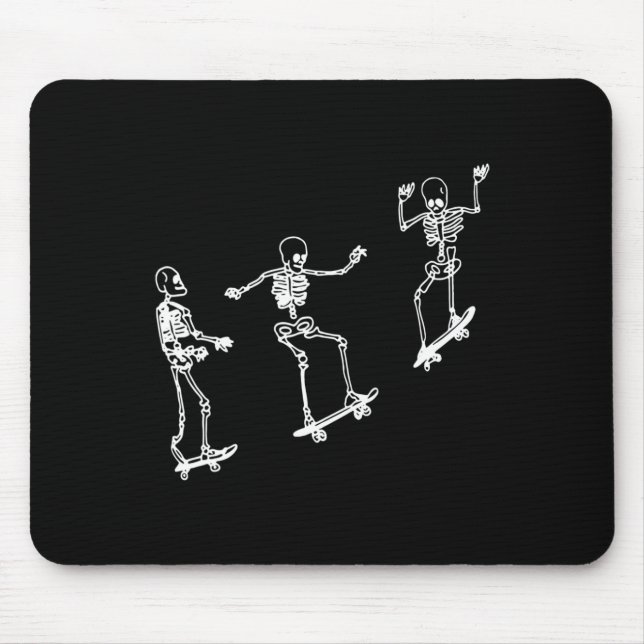 Fun Skeleton Skateboard Halloween Skateboarding Sk Mouse Pad (Front)