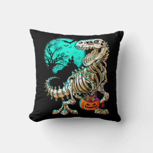 Fun Skeleton TRex Halloween Boys Dino Kids Fossil  Cushion