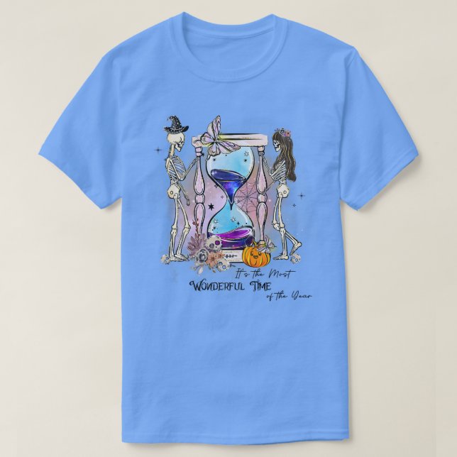 Fun Skeletons Halloween Tee Hourglass JackOLantern (Design Front)