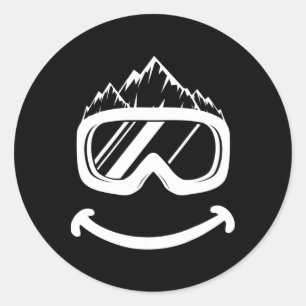 Fun Ski Tee Skiing Funny Snowboard Classic Round Sticker