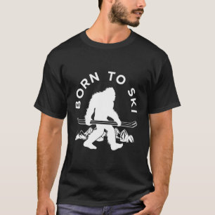 Fun Skiing Yeti Hoodie Born To Ski Hooded Pullover