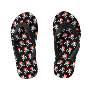 Fun Skull and Crossbones Pattern Pirate Kid's Jandals