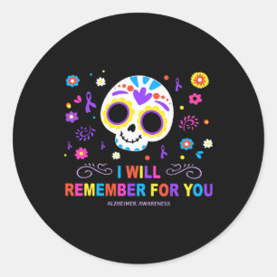 Fun Skull I Will Remember For You Heimerheimer Awa Classic Round Sticker