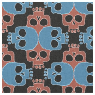 Fun Skull Jigsaw Fabric