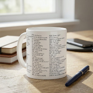 Fun Slang, Texting Abbreviations and Acronyms Mug