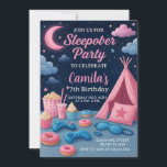 Fun Sleepover Party Invitation for Girls<br><div class="desc">Get ready for popcorn, pillows, and pyjamas! This Sleepover Party Invitation is the perfect way to invite friends to an unforgettable night of birthday fun. Designed in a cute and modern style with dreamy elements like stars, slippers, and cosy colours, this invitation is ideal for girls’ slumber parties. Easily customise...</div>
