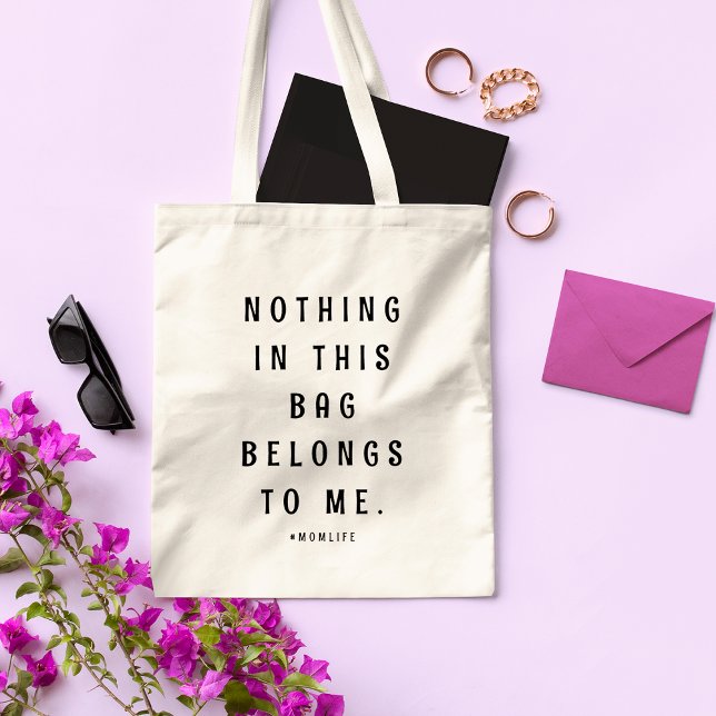 Fun Slogan Modern Minimalist Motherhood | Mum Life Tote Bag (Creator Uploaded)