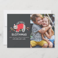 fun sloth colorful christmas photo