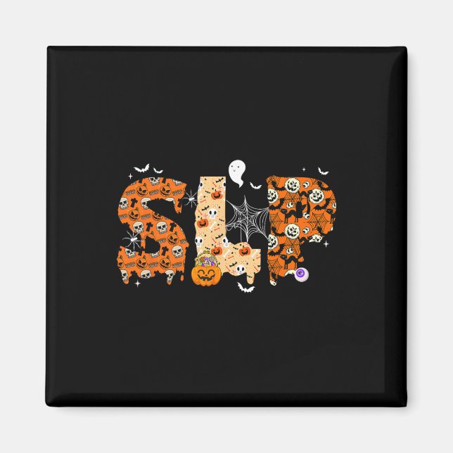 Fun SLP Halloween Costume Pumpkin Fall Skeleton  Magnet (Front)