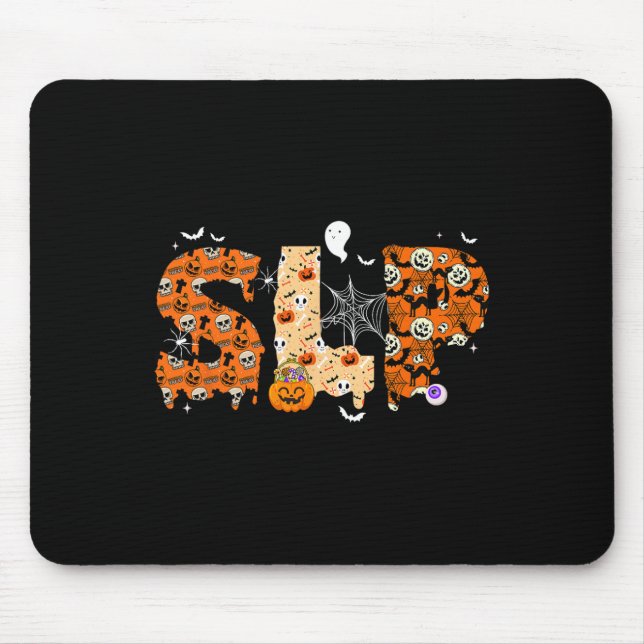 Fun Slp Halloween Costume Pumpkin Fall Skeleton  Mouse Pad (Front)