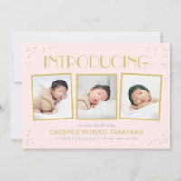 Fun Snapshots Editable Colour Birth Announcement