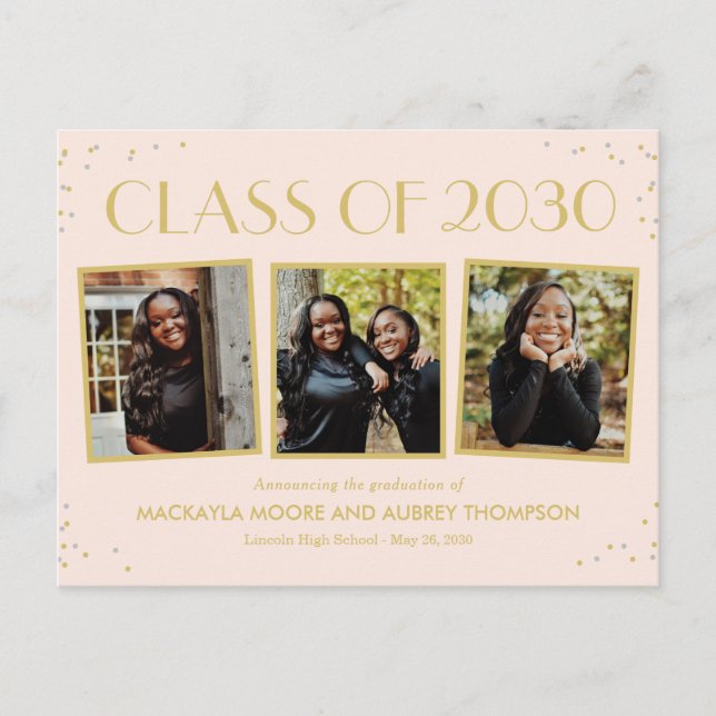 Fun Snapshots Editable Colour Graduation Postcard (Front)