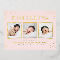 Fun Snapshots Real Foil Baby Announcement Postcard