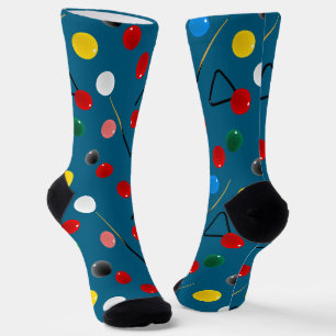 Fun Snooker Player Cues, Balls and Triangles Socks