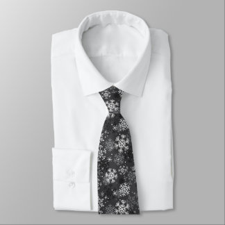 Fun Snowflake Print Tie, Grey Tie