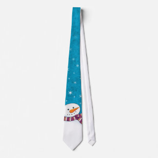 Fun Snowman and Snowflakes Novelty Christmas Tie