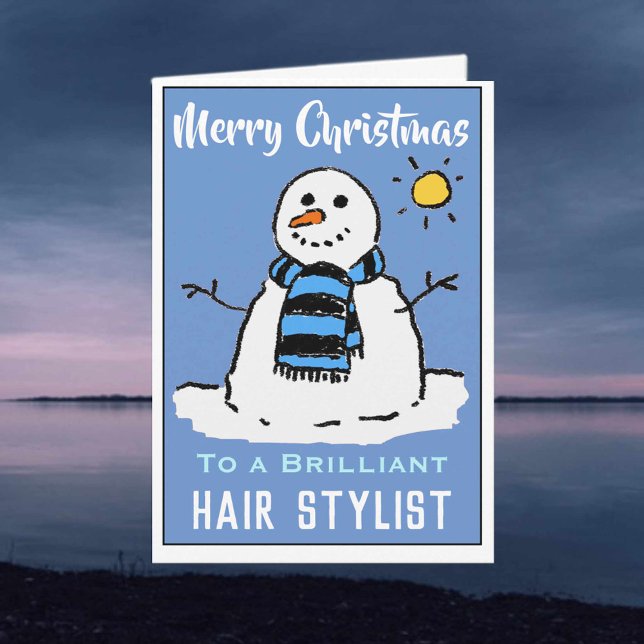 Fun Snowman Christmas Card for a Hair Stylist (Creator Uploaded)