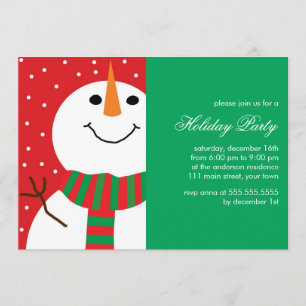Fun Snowman Christmas Party Invitation