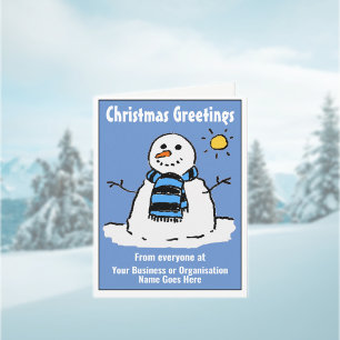Fun Snowman Company Christmas Card with QR Code