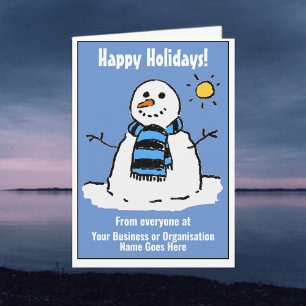 Fun Snowman Company Happy Holidays Card. Holiday Card