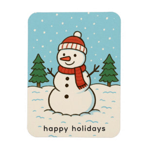 Fun Snowman Cute Christmas Magnet