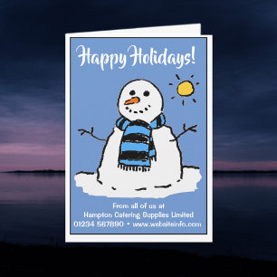 Fun Snowman Happy Holidays Christmas Card