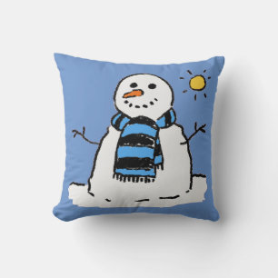 Fun Snowman Illustration Design Cushion