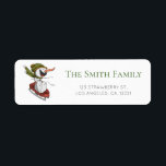 Fun Snowman Sled Christmas Return Address<br><div class="desc">Fun and whimsical winter return address label with a snowman riding a sled. Illustrated and designed by Patricia Alvarez.</div>