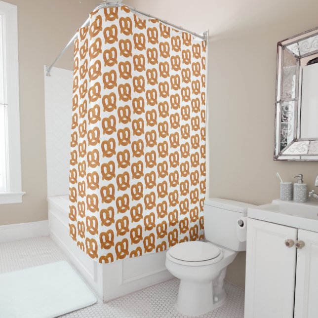 Fun Soft Pretzel Pattern Shower Curtain (In Situ)