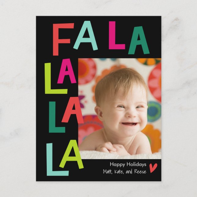 Fun Song EDITABLE COLOR Holiday Postcard (Front)