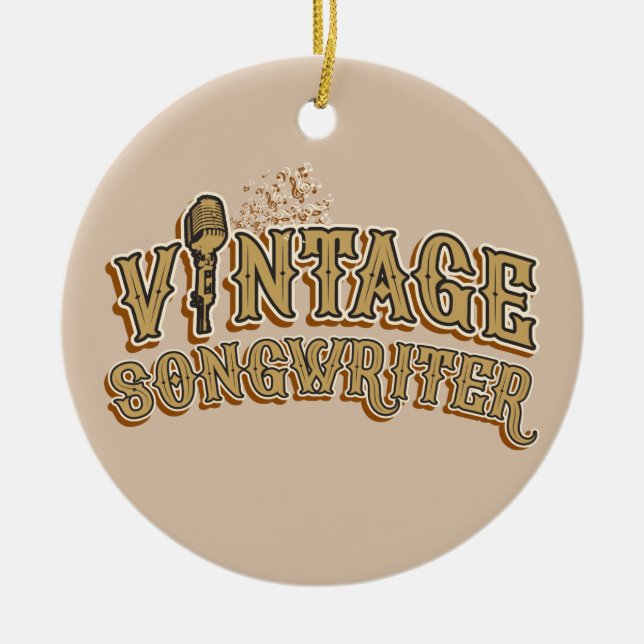 Fun Songwriter Lyricist Novelty Typography Ceramic Tree Decoration (Front)
