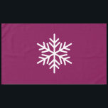 Fun Sophisticated Nordic Snowflake On Burgundy Tablecloth<br><div class="desc">This festive seasonal design features a single large white Nordic snowflake centred on burgundy red background.</div>