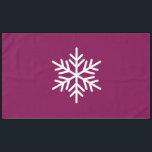 Fun Sophisticated Nordic Snowflake On Burgundy Tablecloth<br><div class="desc">This festive seasonal design features a single large white Nordic snowflake centred on burgundy red background.</div>