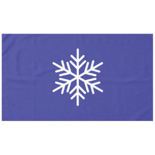 Fun Sophisticated Nordic Snowflake On Deep Blue Tablecloth